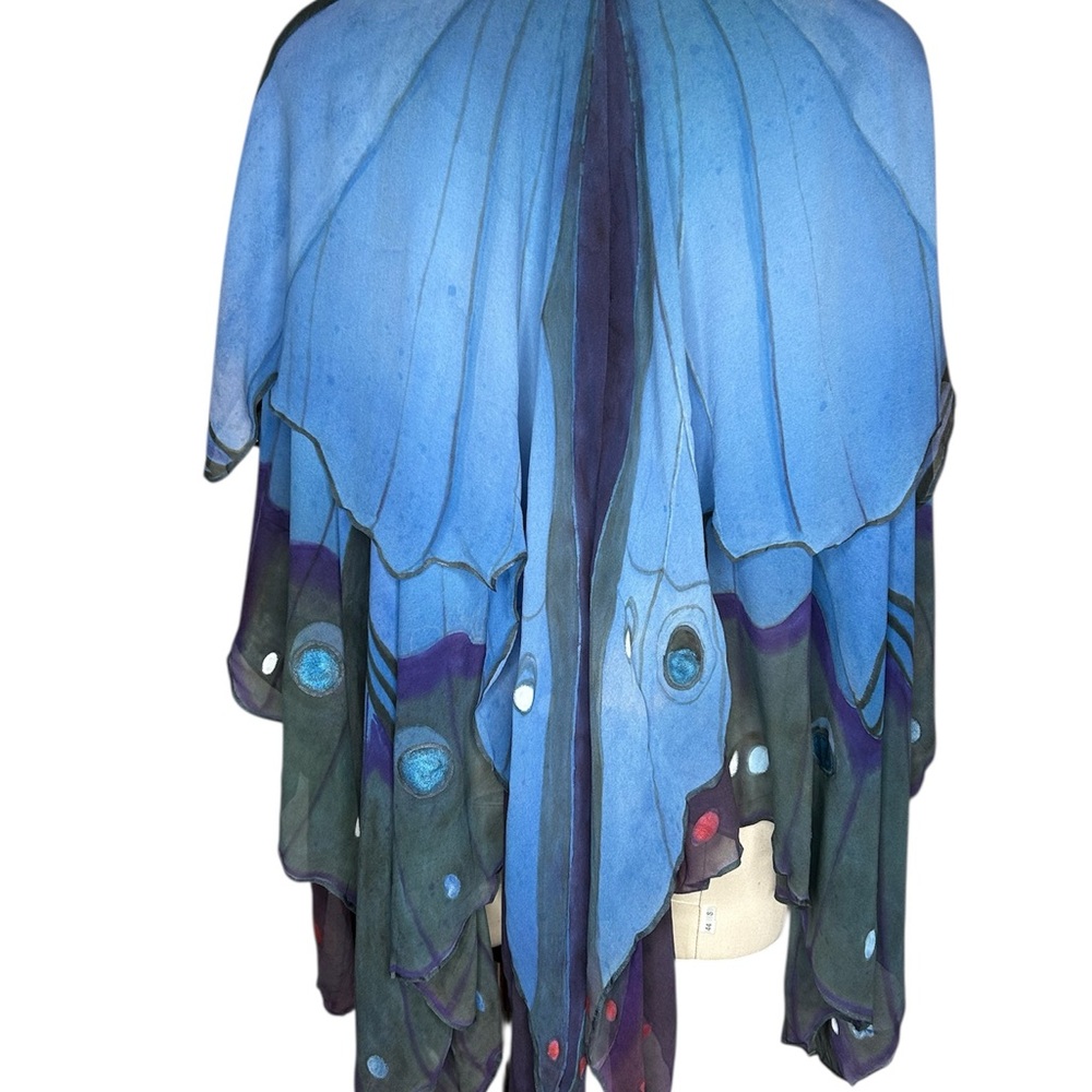 Multicolored Layered Butterfly Cape - Picture 3 of 12